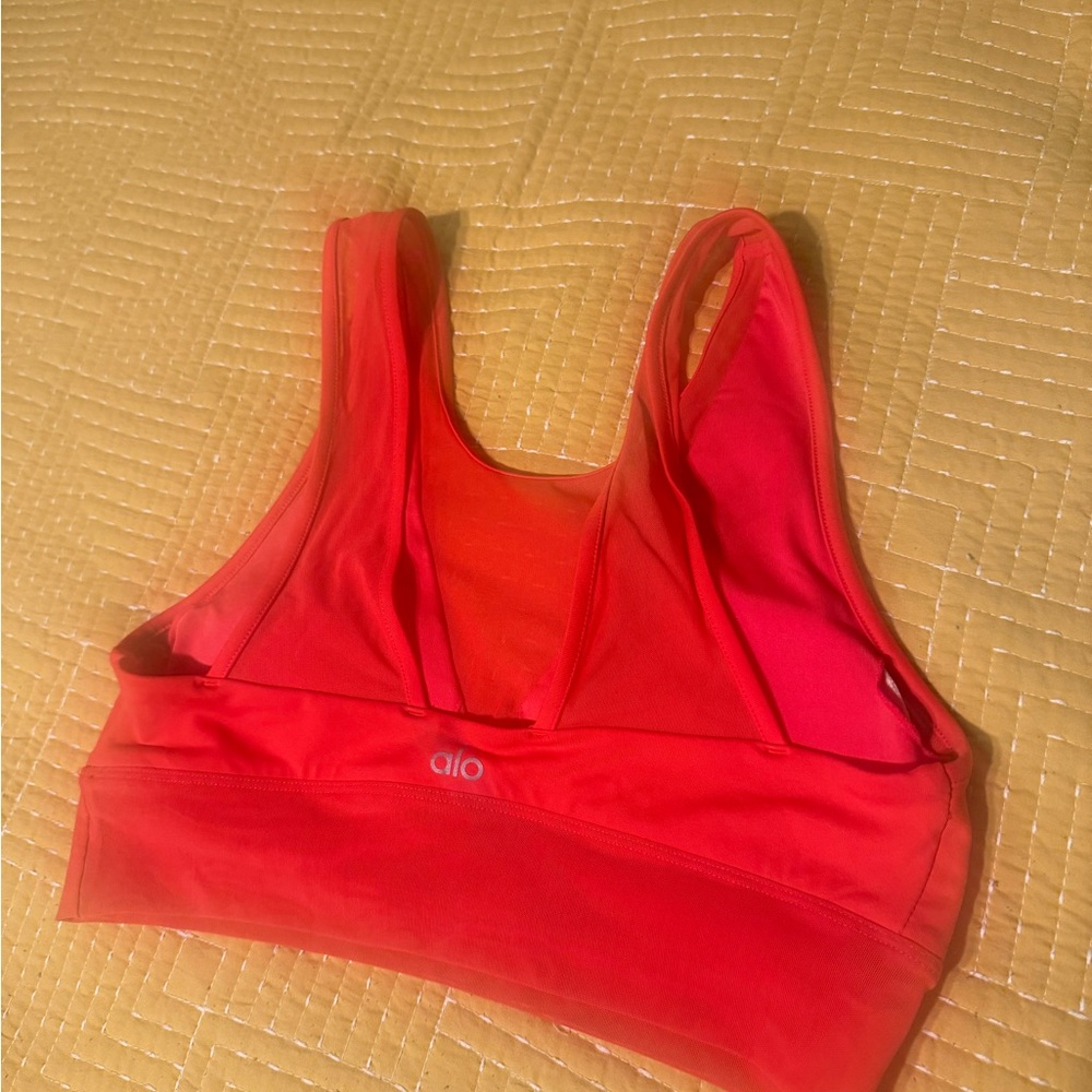 ALO Yoga Coral-Red Racerback Sports Bra